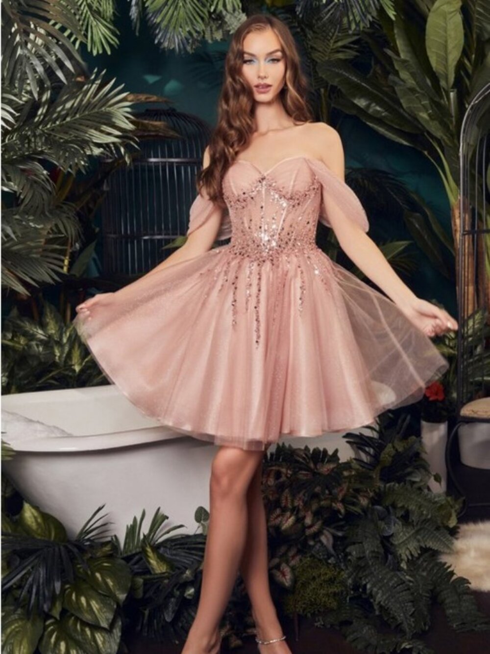 Rose gold blush pink dress